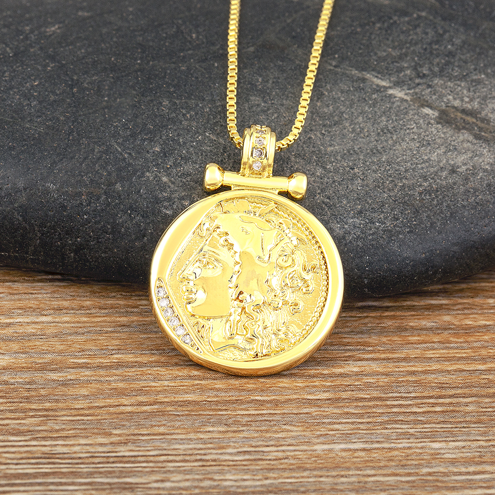 Vintage Collectible Coins - AIBEF Roman Figure Relief Coin Pendant