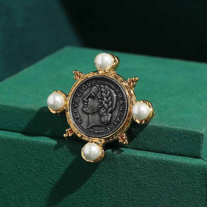 Vintage Collectible Coins - Vintage Beauty Portrait Antique Coin Pearl