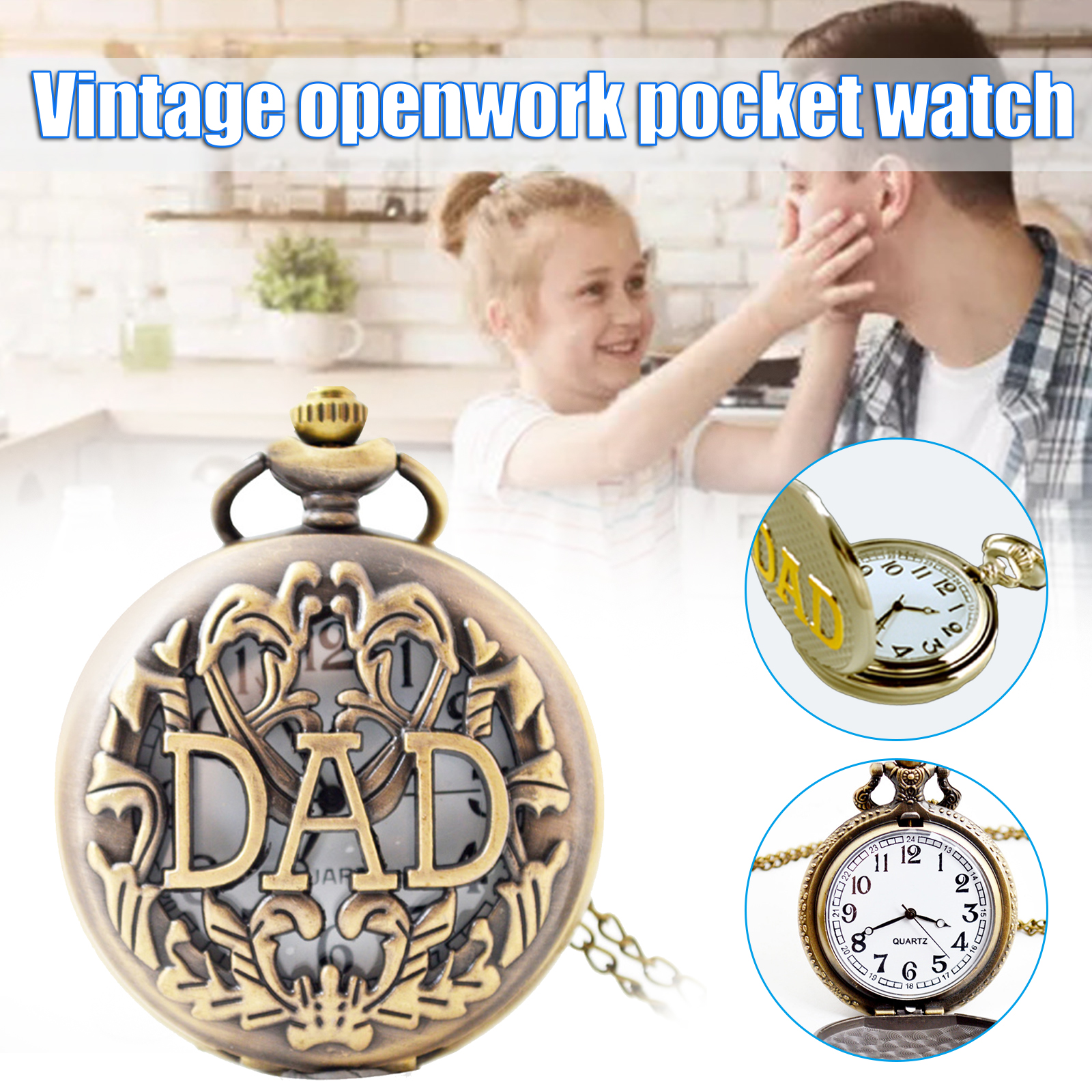 Vintage Watch Collecting - Vintage bronze carving DAD Fashion Quartz
