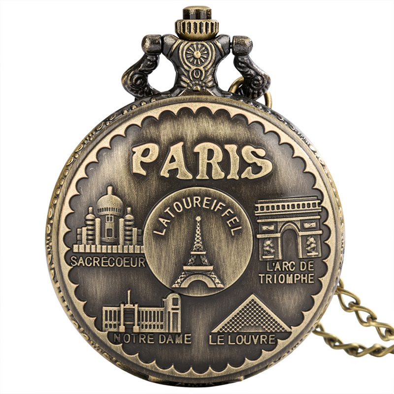 Vintage Watch Collecting - Vintage Paris City Landmarks Pocket Watch