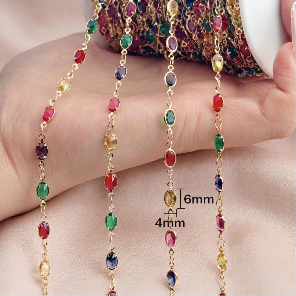 1meter Colorful Crystal Chain  - Vintage Jewelry Collection incelemesi ve fiyatı