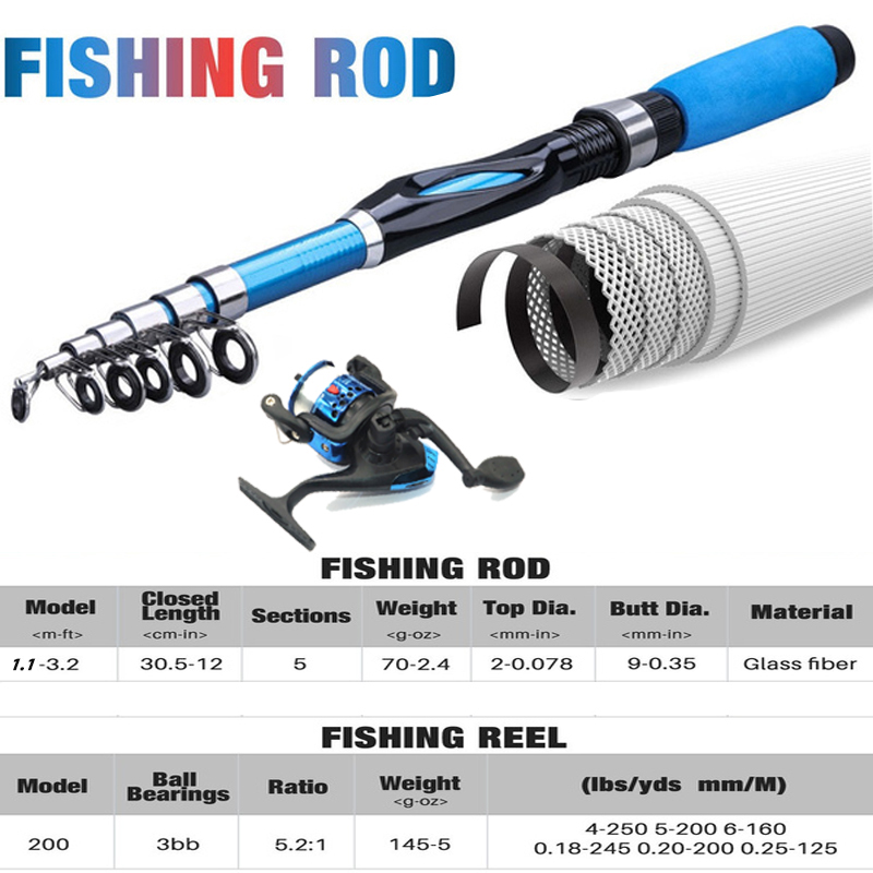 1.2M Fishing Rod Full Kits Tel - Developing Tank Reel incelemesi ve fiyatı