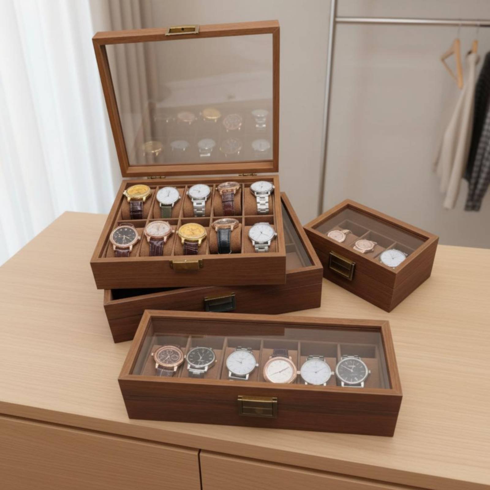 Wooden Watch Display Case Vint - Vintage Watch Collecting incelemesi ve fiyatı