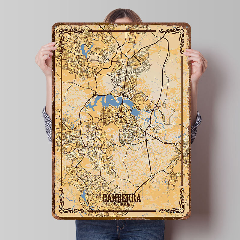 Canberra City Map Tinplate Pos - Canberra Vintage & Collectible Centre Reviews incelemesi ve fiyatı