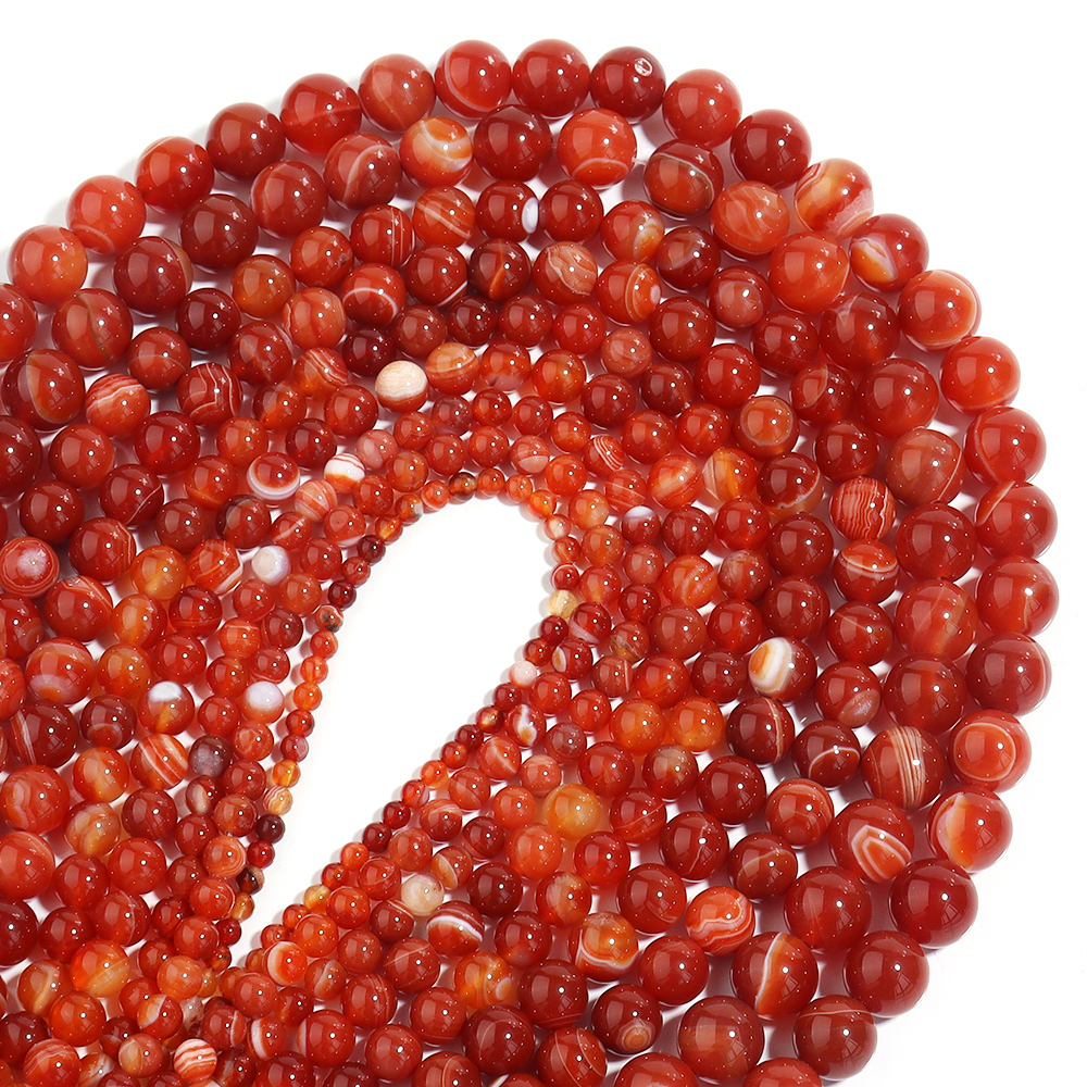 1 Strand Red Striped Agate Nat - Vintage Jewelry Collection incelemesi ve fiyatı