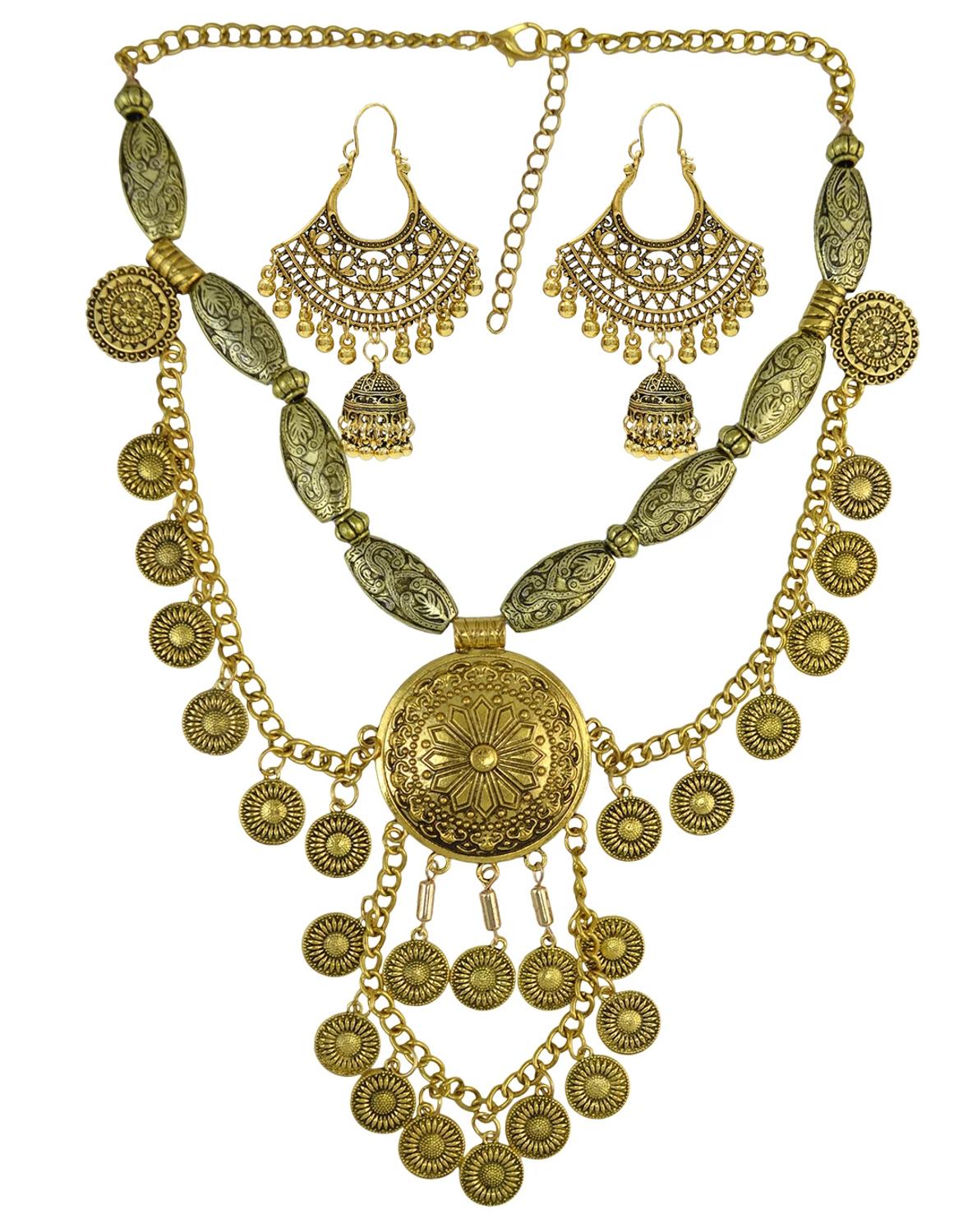 Boho Ethnic Big Choker Necklac - Vintage Collectible Coins incelemesi ve fiyatı