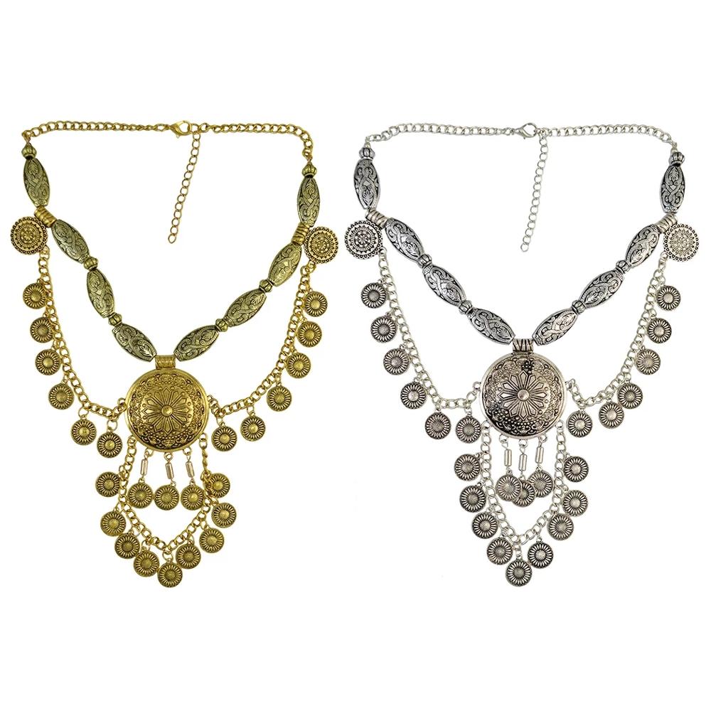 Boho Ethnic Big Choker Necklac - Vintage Collectible Coins incelemesi ve fiyatı