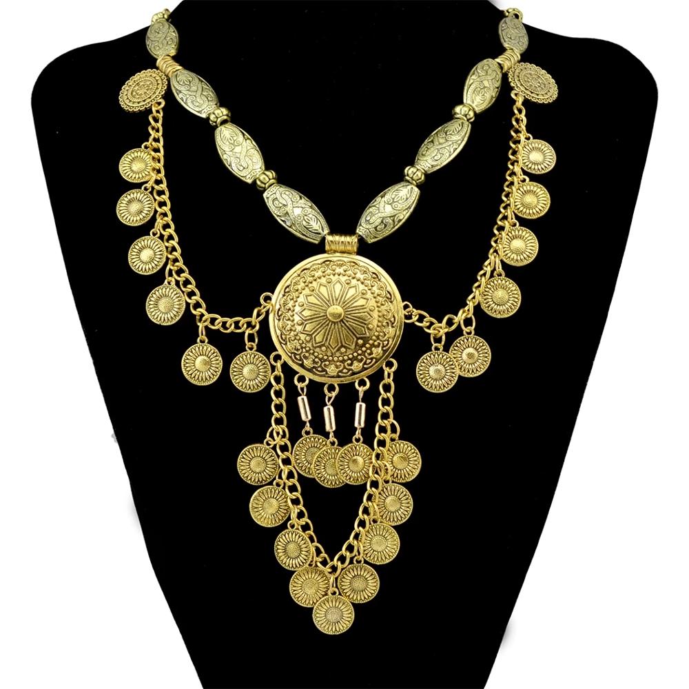 Boho Ethnic Big Choker Necklac - Vintage Collectible Coins incelemesi ve fiyatı