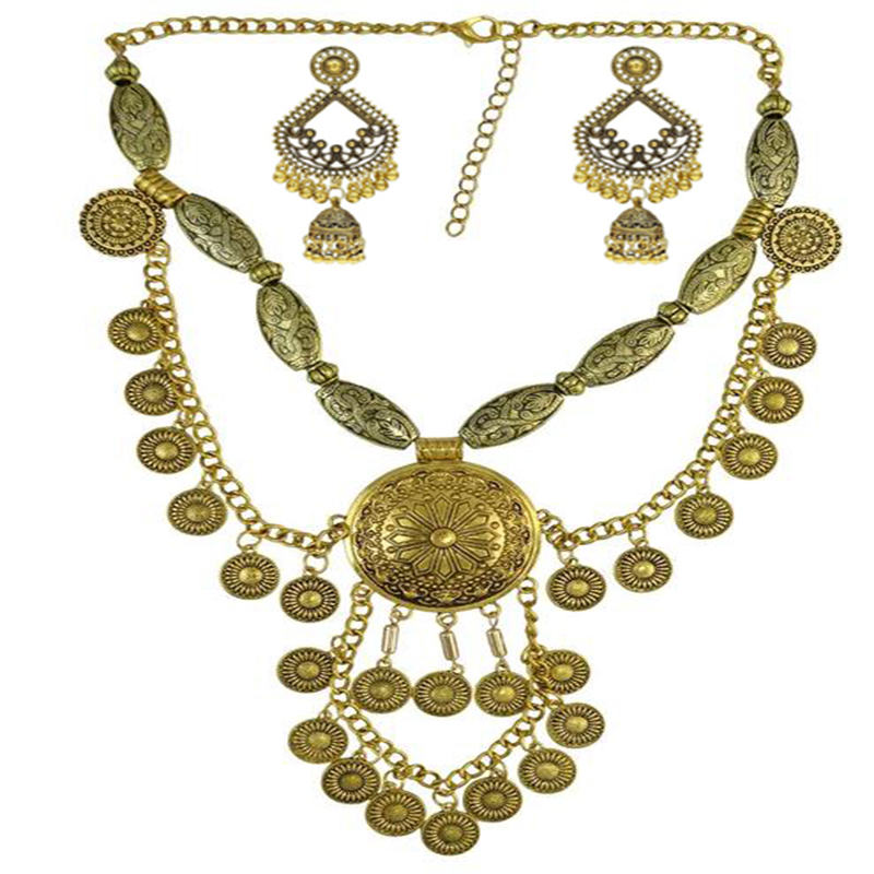 Boho Ethnic Big Choker Necklac - Vintage Collectible Coins incelemesi ve fiyatı